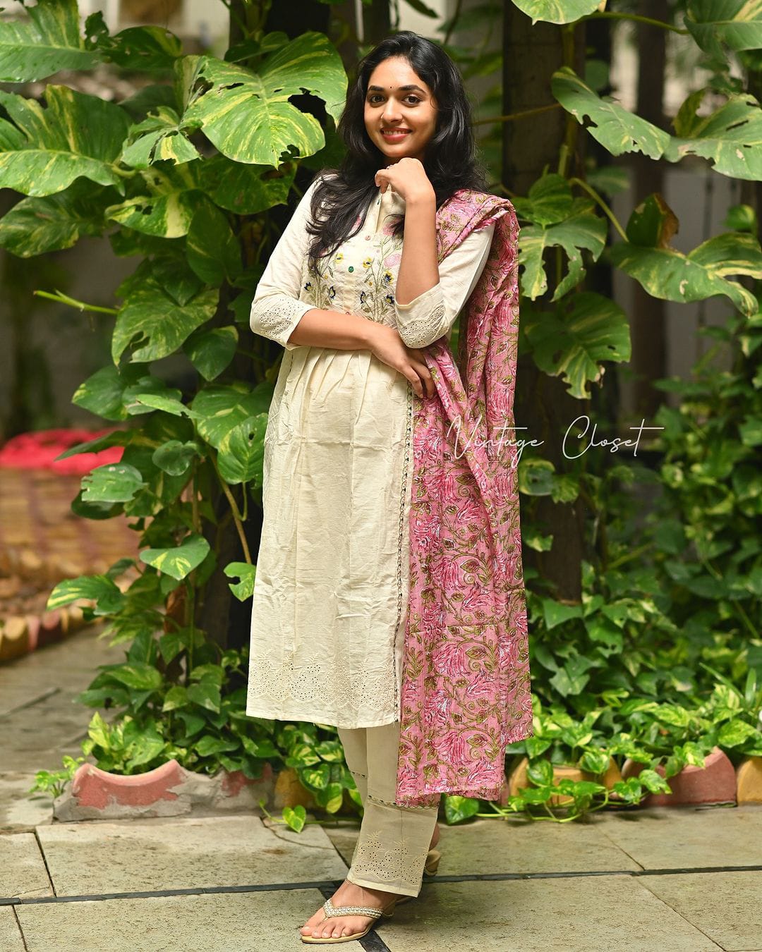 Women's New Trendy Cotton Kurti Pant And Dupatta Set